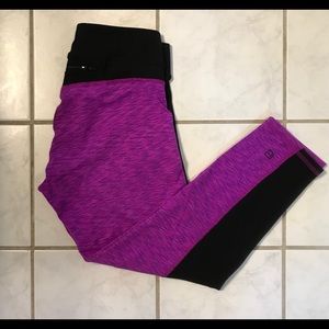 7/8 workout leggings black/purple